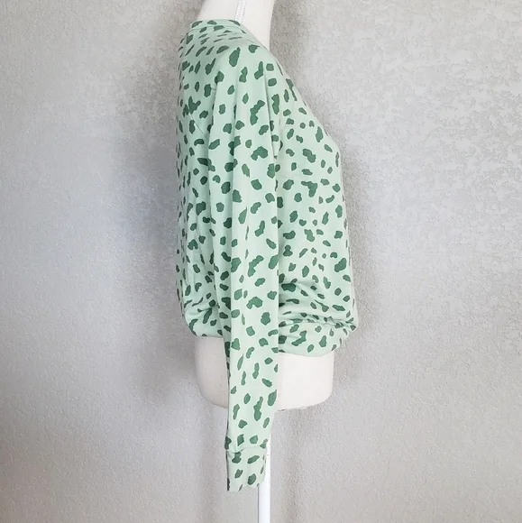 Sundry green leopard print size Small sweatshirt - Picture 3 of 6